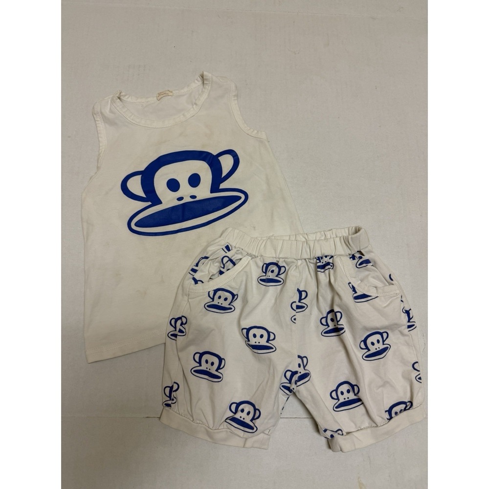 Paul Frank white/blue tank top shirt and shorts outfit, 3T‎ kids
